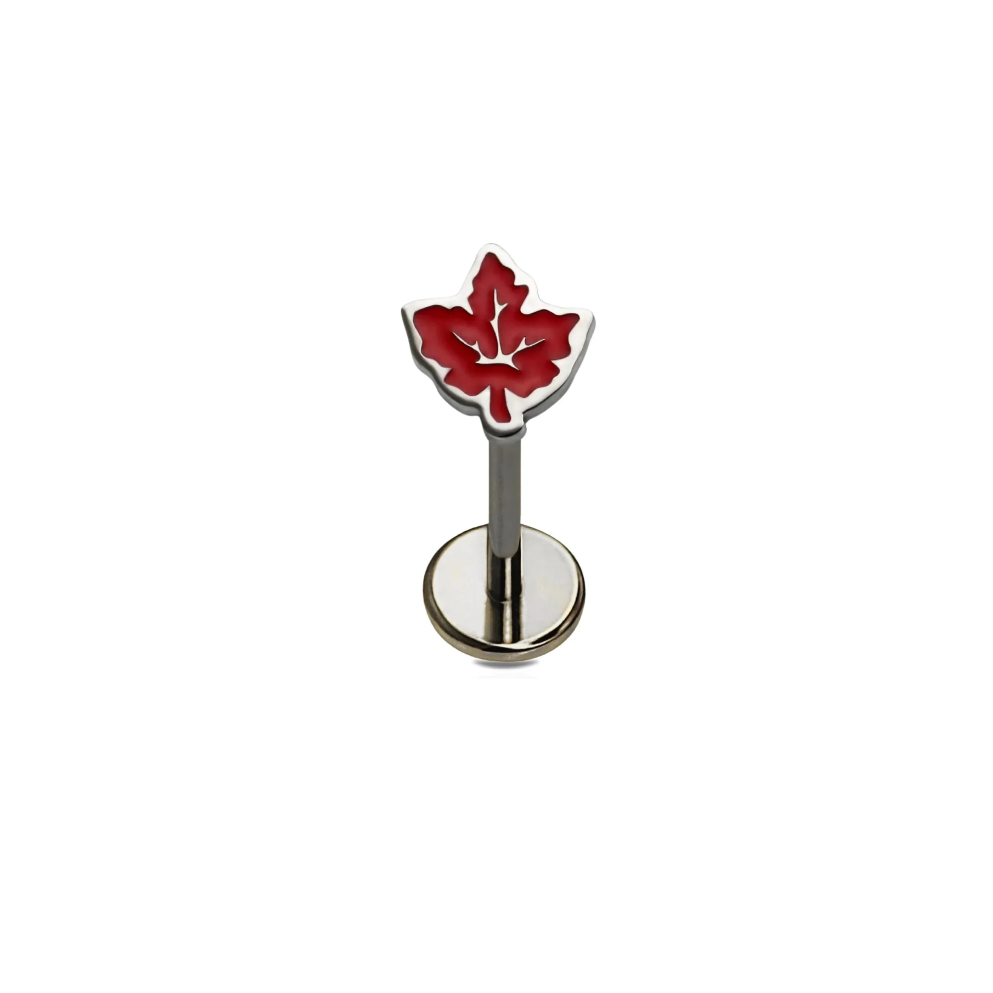 Fall Leaf Enamel Flat Back Stud - Red - Image 4