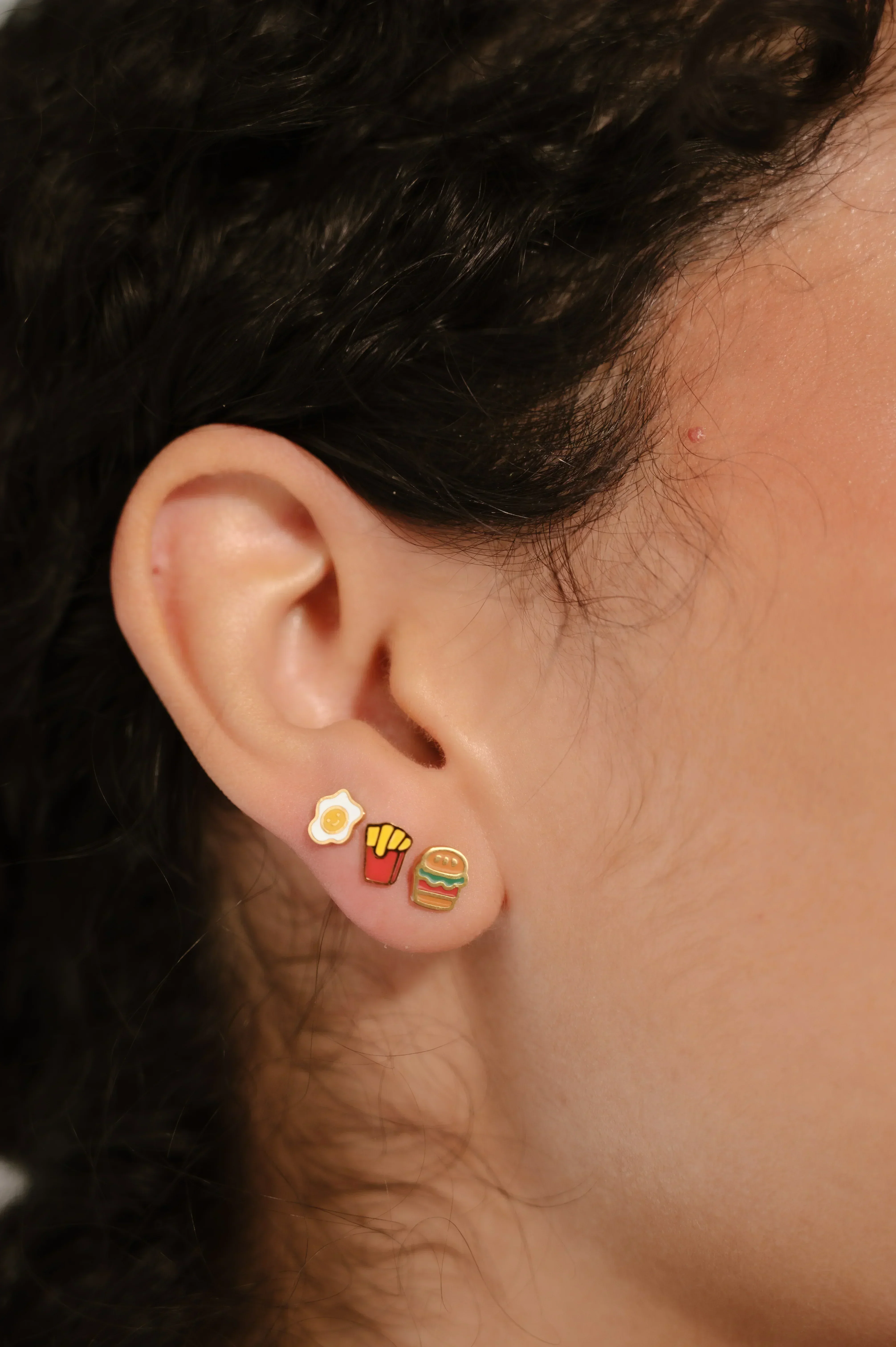 Hamburger Enamel Flat Back Stud - Image 2