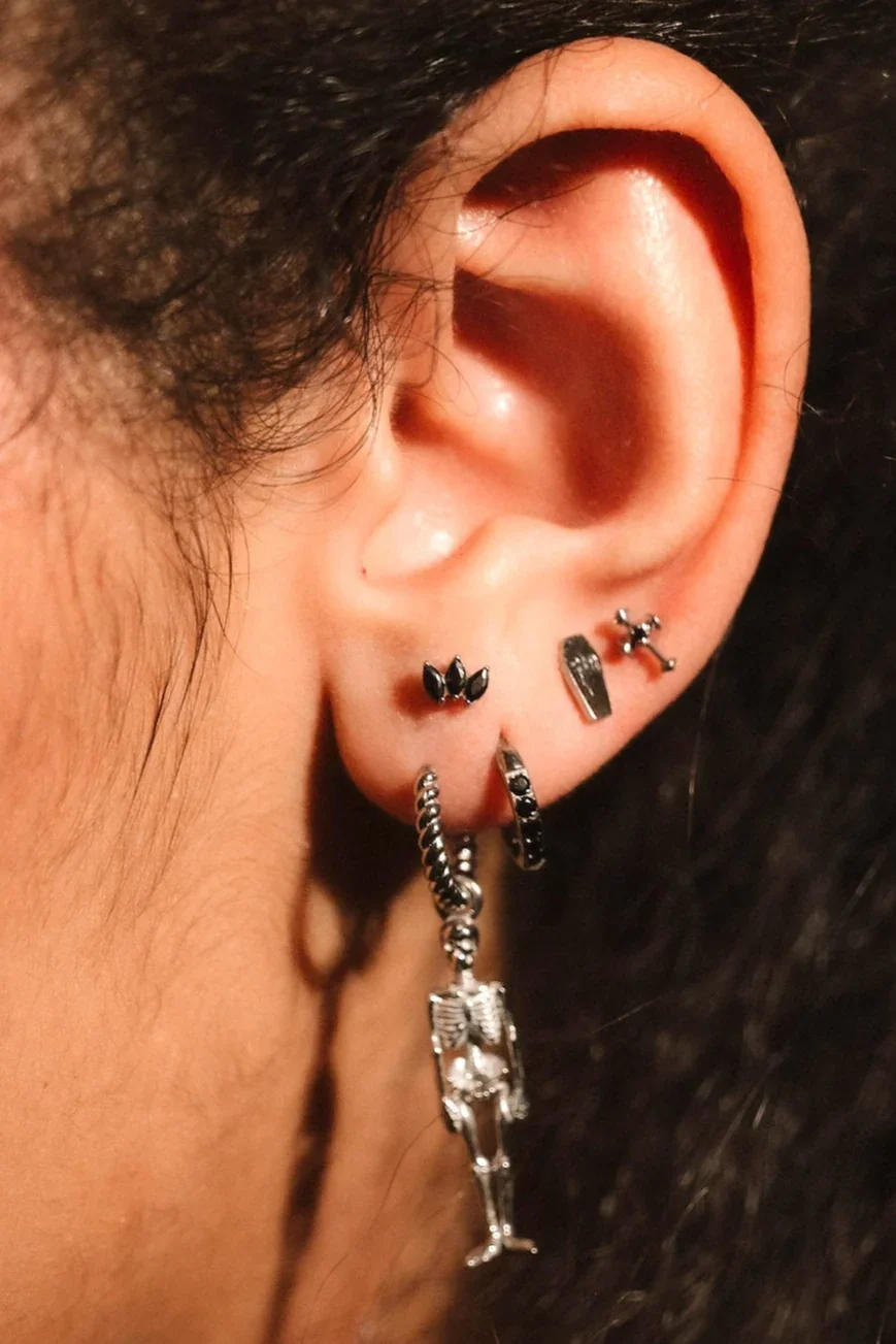 Marquise Trio Flat Back Stud - Onyx - Image 2