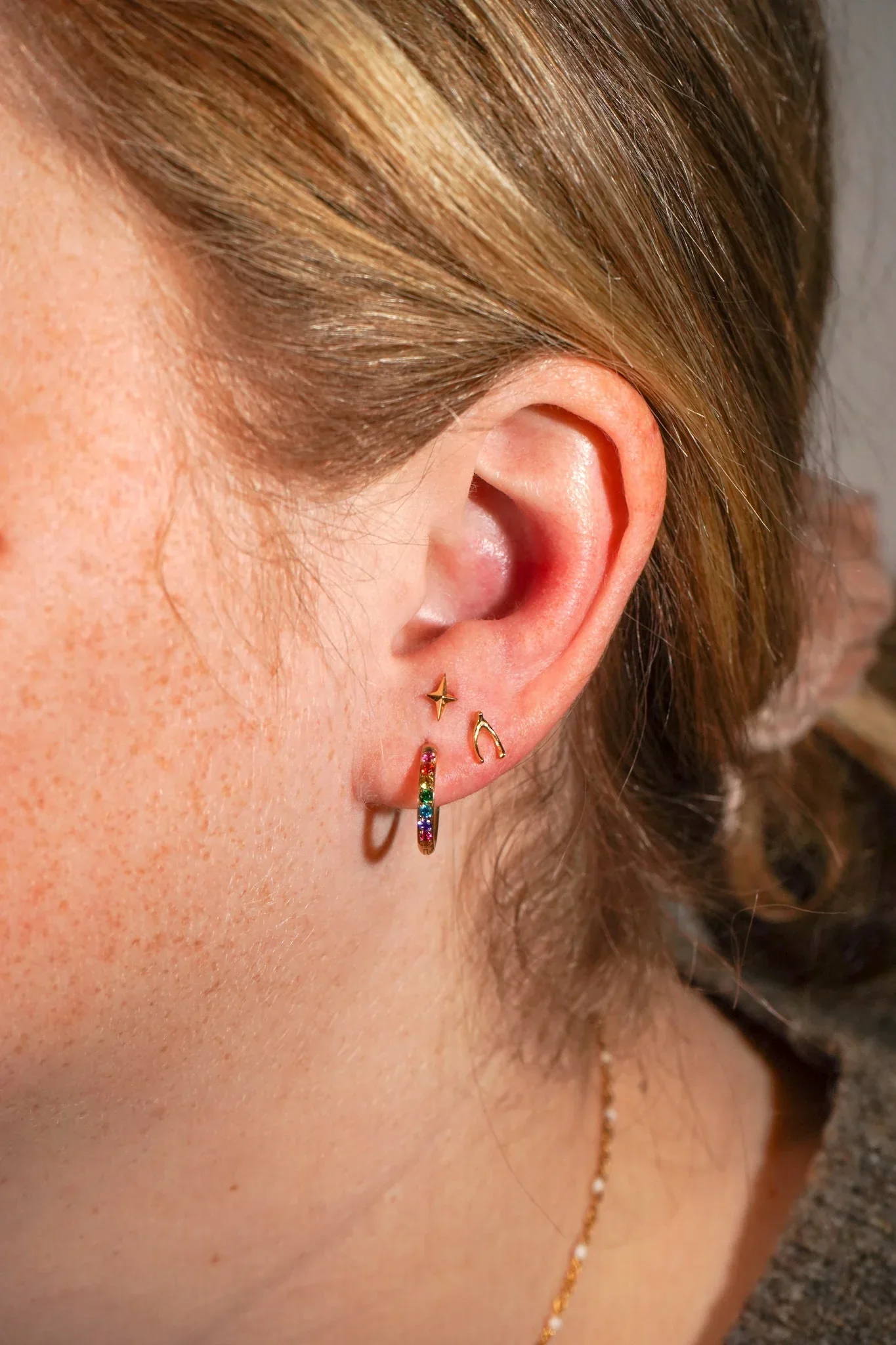 Rainbow Titanium Celestial Hoops - Image 4
