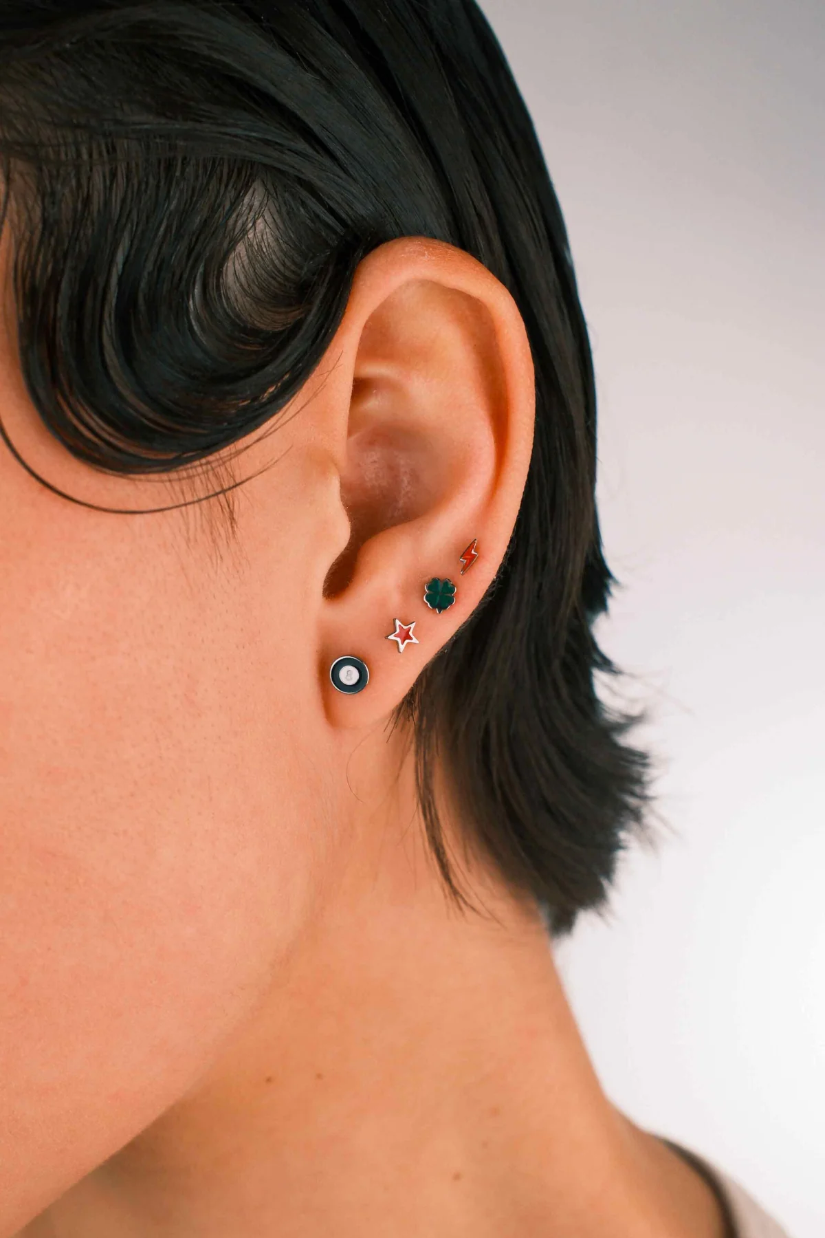 Star Enamel Flat Back Stud - Cherry Red - Image 3